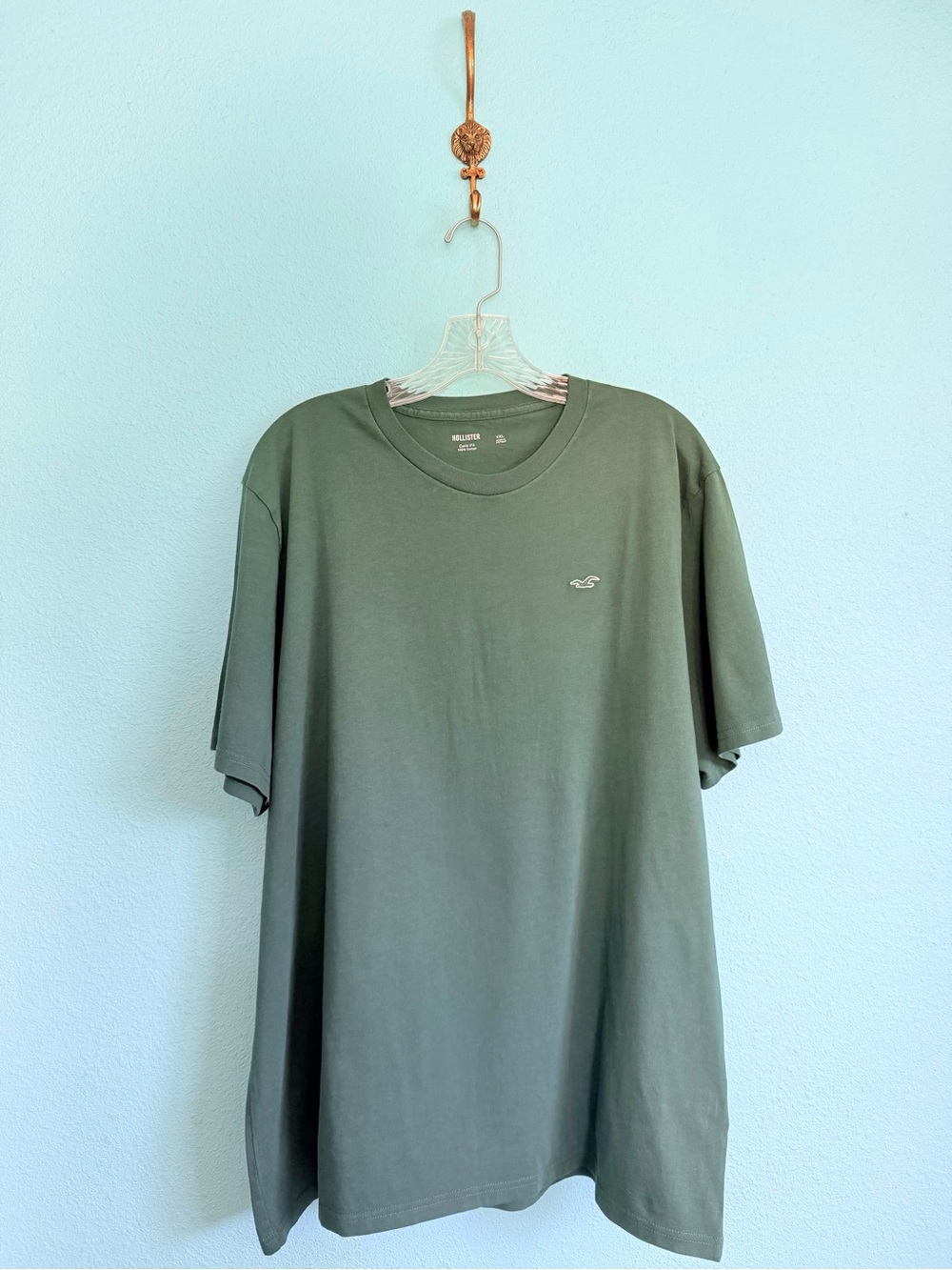 🏷️ NWT Hollister Men's Relaxed Everyday Icon Tee with Embroidered Logo, Green